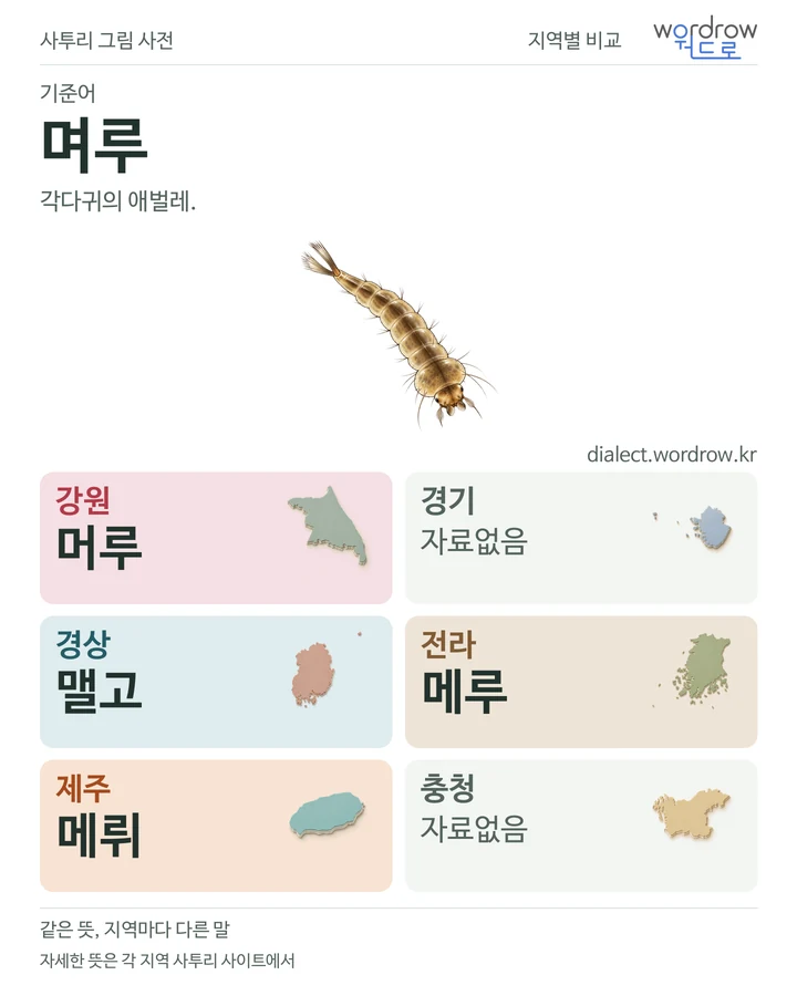 며루의 여섯 지역 사투리 비교