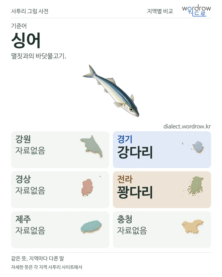 싱어의 여섯 지역 사투리 비교