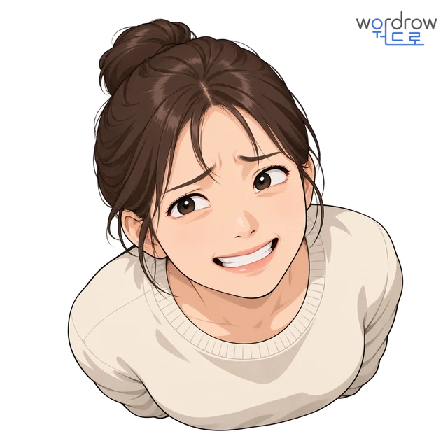 억지웃음 뜻그림